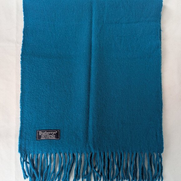 BURBERRY London Vintage Solid Knit 100% Cashmere Neck Warmer Blue SCARF - Picture 5 of 7